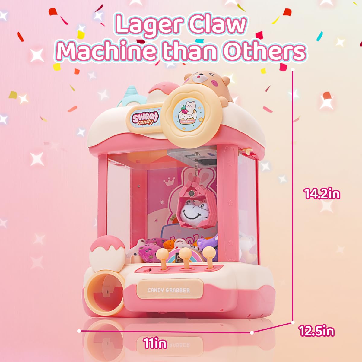 Meland Mini Claw Machine for Kids - Vending Machine Toys with Sound, Girls Toys Birthday Gift for Girls Age 3+