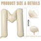 40 Inch Cream Letter Balloons, Large M Letter Balloons Foil Helium Balloons, Mylar Big Single Alphabet M Balloons, Cream Balloon