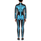 Remimi Skeleton Costumes For Boy Halloween Kids Long Sleeve Zip Back Black Bodysuit Outfits Onesie Blue M