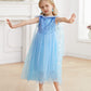 Itvti Little Girl Princess Dress Halloween Carnival Cosplay Costume With Accessories Blue, 5-6 Years (Tag 130)