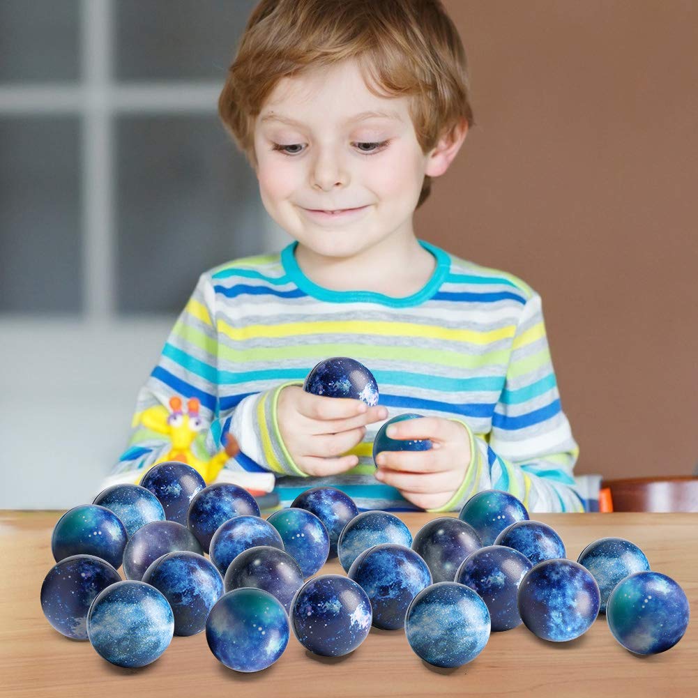Lovestown 20 Pcs Galaxy Stress Balls, 2.5 Inch Space Theme Stress Balls Foam Squeeze Balls Stress Relief Balls For Outer Space Themed Party Favors School Carnival Reward