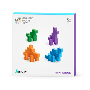 Pixio Mini Dinos - Magnetic Blocks Building Toys In Pixel Art Style - Dinosaur Toys - Arts And Crafts Kids Toys - Building Block