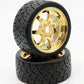 Powerhobby 1/8 Gripper 42/100 Belted Mounted Front Tires/Wheels 17mm (2) Arrma Felony/Infraction/Limitless (Gold)