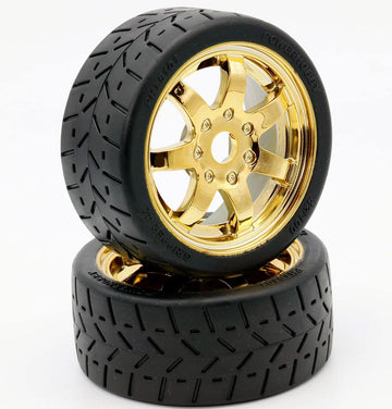 Powerhobby 1/8 Gripper 42/100 Belted Mounted Front Tires/Wheels 17mm (2) Arrma Felony/Infraction/Limitless (Gold)