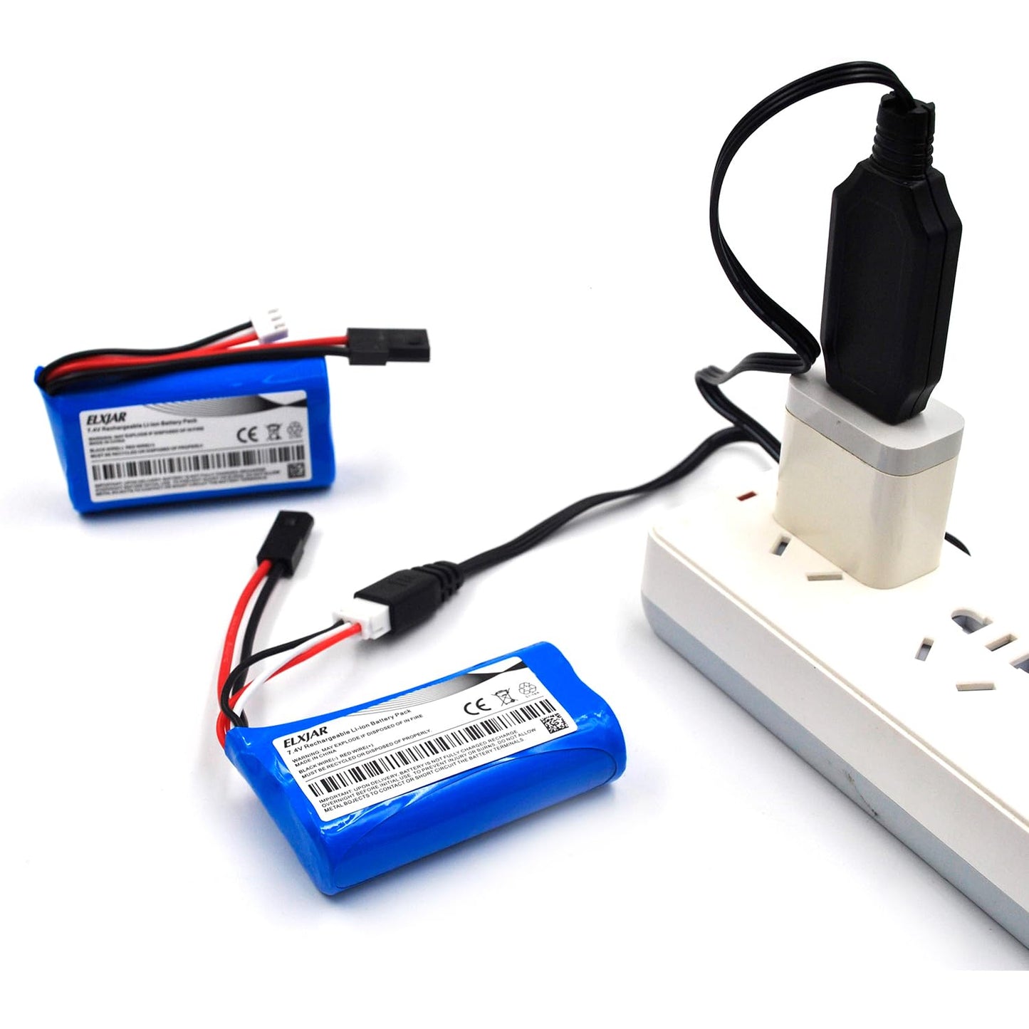 Coonyard (4-Pack) 7.4V 1500mAh Li-ion Rechargeable Battery with 5500 Plug Replacement for XLH 9135 9136 9137 9138 9145 9130 RC T