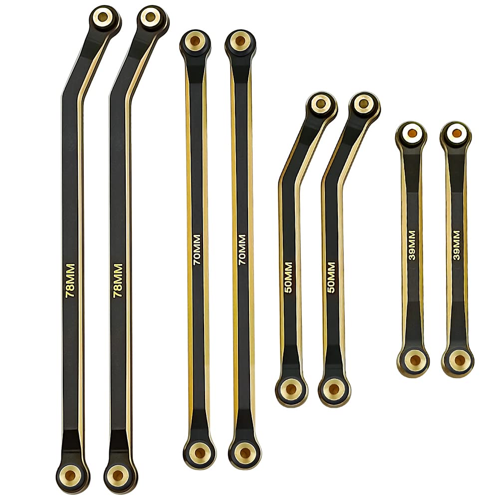 WEFEINO Aluminum Heightened Link Steering Link Set for 1/24 Axial SCX24 AXI00005 RC Crawler Car (Black)