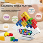 iuuoi 64 PCS Tetra Board Game for Kids and Adults, Balance Stacking Game for 2 Players+ Party, Family and Friends,Tower Stack Te
