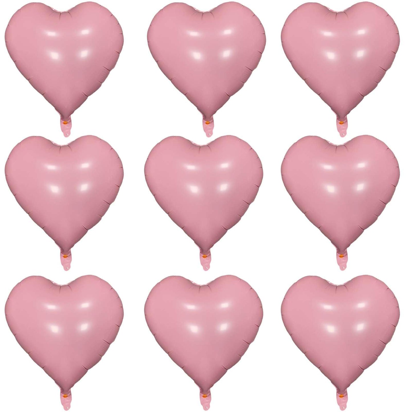 Lovoir 10 Pcs Pastel Pink Heart Shape Foil Mylar Balloons 18 Inch Love Balloons For Valentine'S Day Birthday Party Decorations W