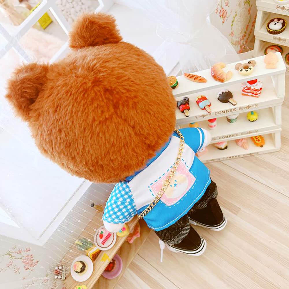 Niannyyhouse Plush Doll 7.8''(20Cm) Bear Ears Humanoid Stuffed Toys Dress Up Normal Body (Brown)