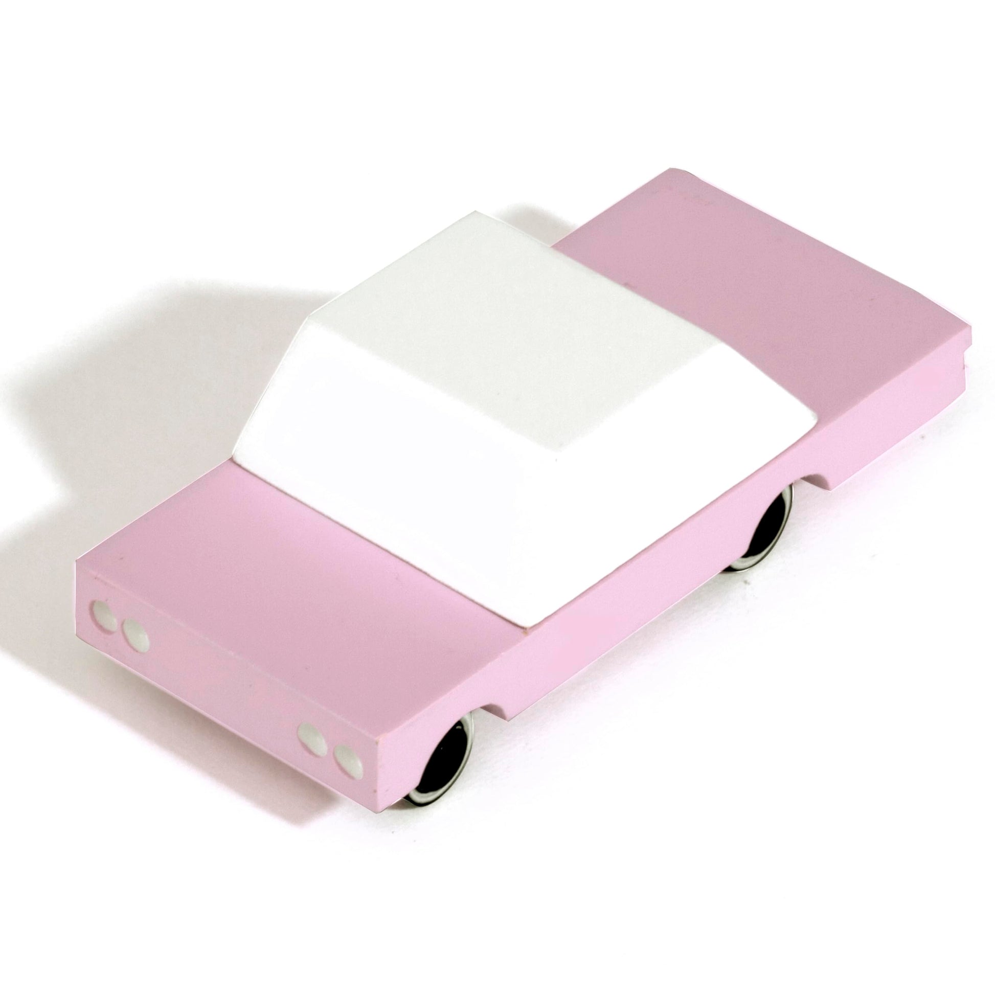 CANDYCAR Wooden Diecast Collection - Pink Sedan  enhanced Handcrafted Beech Wood Toy Car