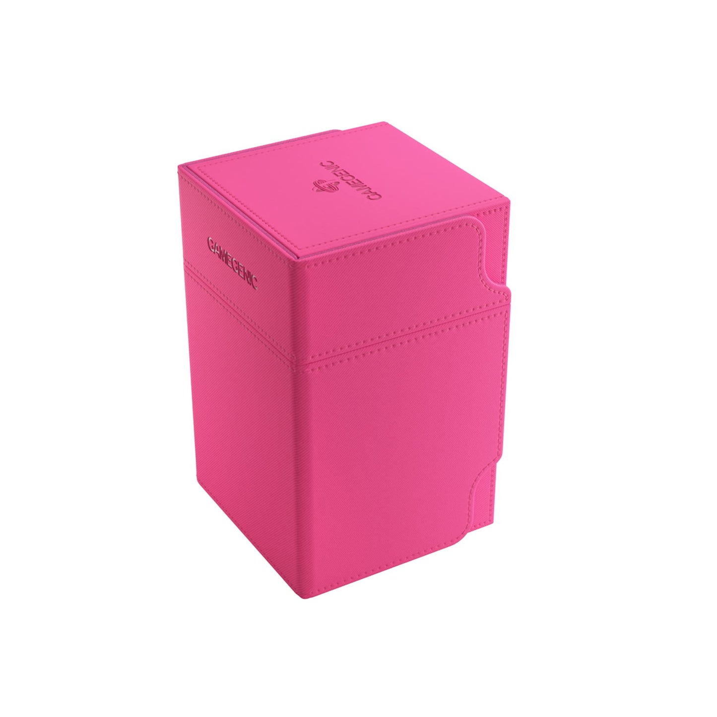 Watchtower 100+ Xl Convertible Deck Box - Double-Sleeved Card Storage, Card Game Protector, Nexofyber Surface, Holds Up To 100 Cards, Pink Color, Made By Gamegenic