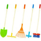 Pomiku Kids Shovel, Rake For Leaves, Spade, Hoe And Broom, 5Pcs Kids Garden Tools, Gardening Yard Outdoor Toy Gifts For Boys Gir
