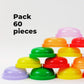 Entervending Capsule Vending Machine - 60 Pcs 2" Clear Acorn Capsules, Plastic, Color Lids - Bulk Party Favors & DIY Craft Supplies