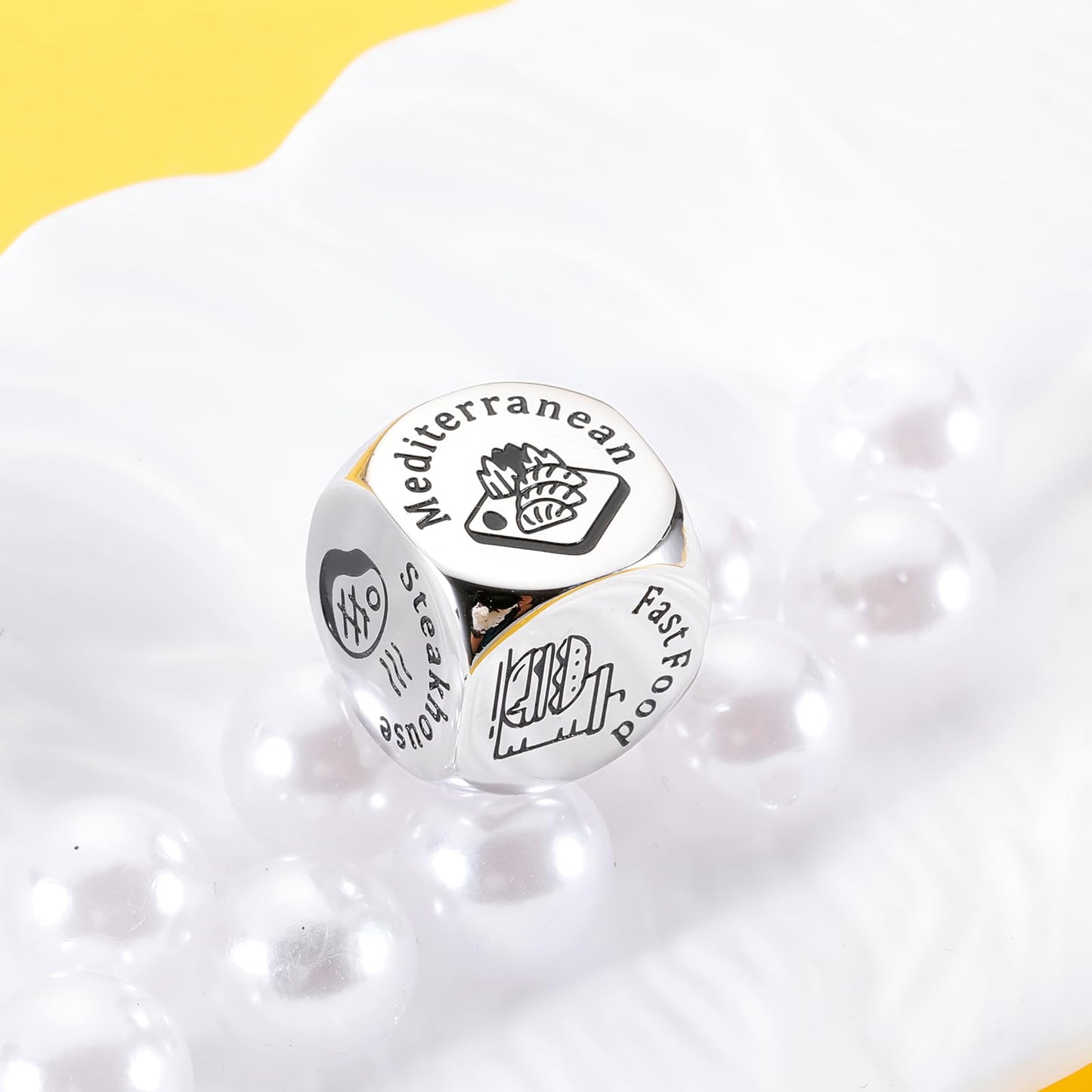 Food Date Night Decision Dice for Couples Anniversary Steel Gifts for Boyfriend Girlfriend Him Her Foodie Dice Makers Gifts for