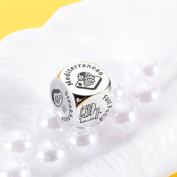Food Date Night Decision Dice for Couples Anniversary Steel Gifts for Boyfriend Girlfriend Him Her Foodie Dice Makers Gifts for