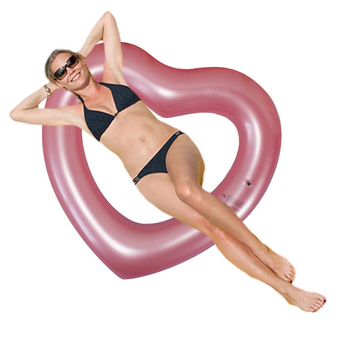 mature-themed Heart Float mature-themeds Heart Pool Floats  Water Fun Beach Party Toys for Aults Birthday Scene Layout Props.(47 in Rose Gold)