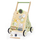 Wooden Baby Push Walker And Toddler Pull Learning Activity Toy - Develop Motor Skills & Creativity - Multiple Activities Center 