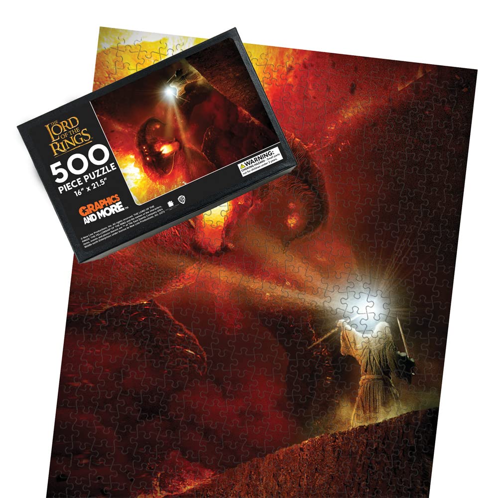 The Lord Of The Rings Balrog 500 Piece Jigsaw Puzzle For Adults, 16' L X 21.5' W