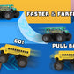 Crelloci School Bus Monster Truck Toy - 2 Pack Set Die Cast Yellow School Bus Toy, Pull Back Car Toys, Big Wheel Monster Truck P