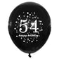 SHUNTAI 54th Birthday Balloons - Gold & Black Latex Confetti, 12 inch, 15 Pieces, 54 Year Old Anniversary Party Decor