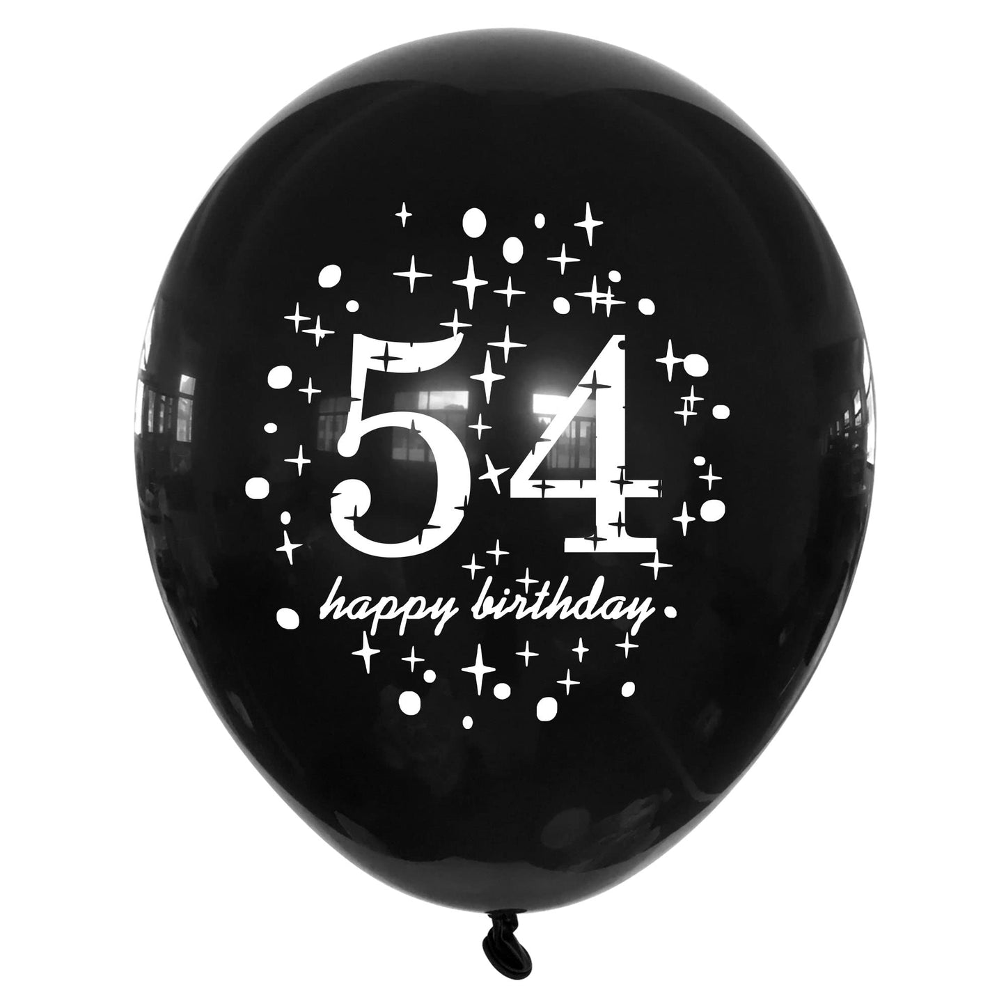 SHUNTAI 54th Birthday Balloons - Gold & Black Latex Confetti, 12 inch, 15 Pieces, 54 Year Old Anniversary Party Decor