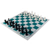 AMEROUS Roll-up Travel Chess Set, 17" x 17", Large Size, White Plastic, Easy to Carry with Shoulder Strap, Ideal for Beginners and Kids