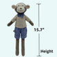 Mikee Fluffie Monkey Stuffed Animals,15.7'' Boy Monkey Plush With T-Shirt And Pants,Cute Stuffed Animal For Girls As Birthday, E
