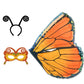 D.Q.Z Christmas Costumes Kids Monarch Butterfly-Wings For Girls Fairy Wings With Antenna Headband Mask Party Favors (Orange)
