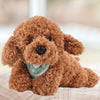 KIRIGAMI Dog Plush Toy - Realistic Weighted Golden Doodle, 11 inches, Brown Color