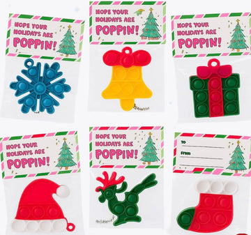 30 Pack Bulk for Students, Christmas Pop It Fidget Toys, for Kids Classroom, Prizes, Stocking Stuffers, Office Gifts, and popit 