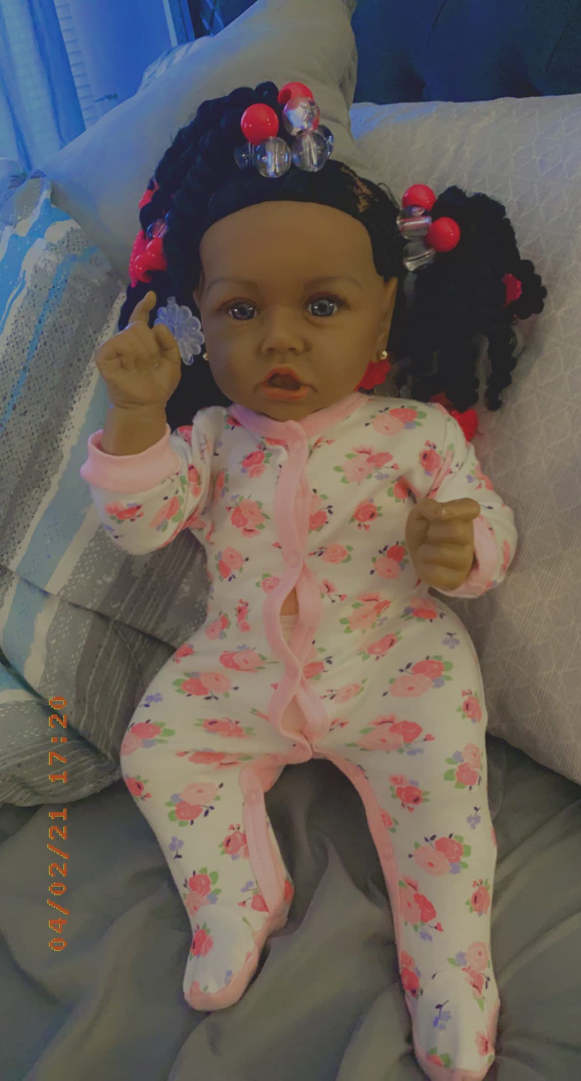 ZTDOLL Reborn Baby Dolls Girls Real Lifelike Baby Dolls African American Handmade Realistic Girl Baby Doll in Soft Vinyl and Wei