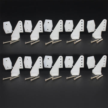 10 Sets Nylon Standard Control Horns W13xL18xH25mm 4 Holes with Screw for RC Airplane Parts KT Model Replacement