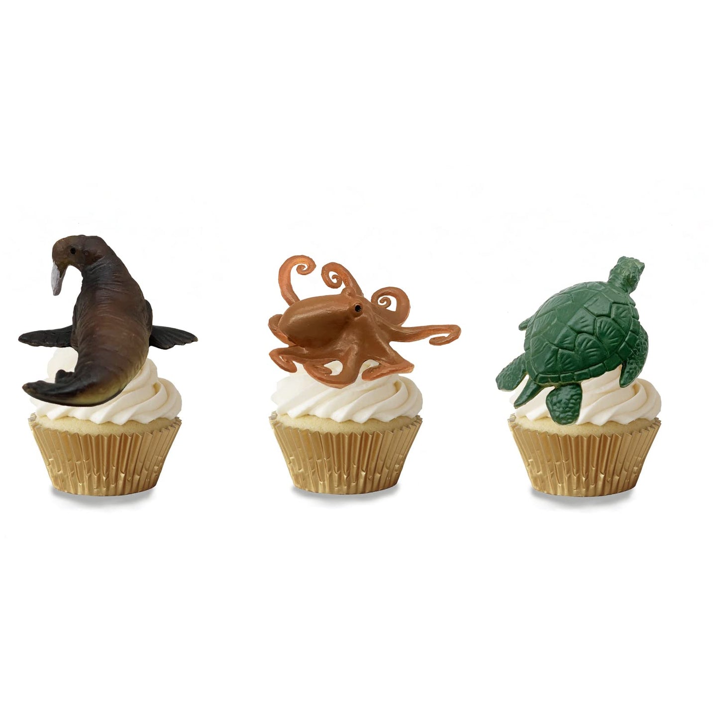 Higherbros 10Pcs Sea Animal Action Figures Toy For Kids, Great For Kids Stocking Stuffer, Bath Toys, Beach Toys, Cake Topper And