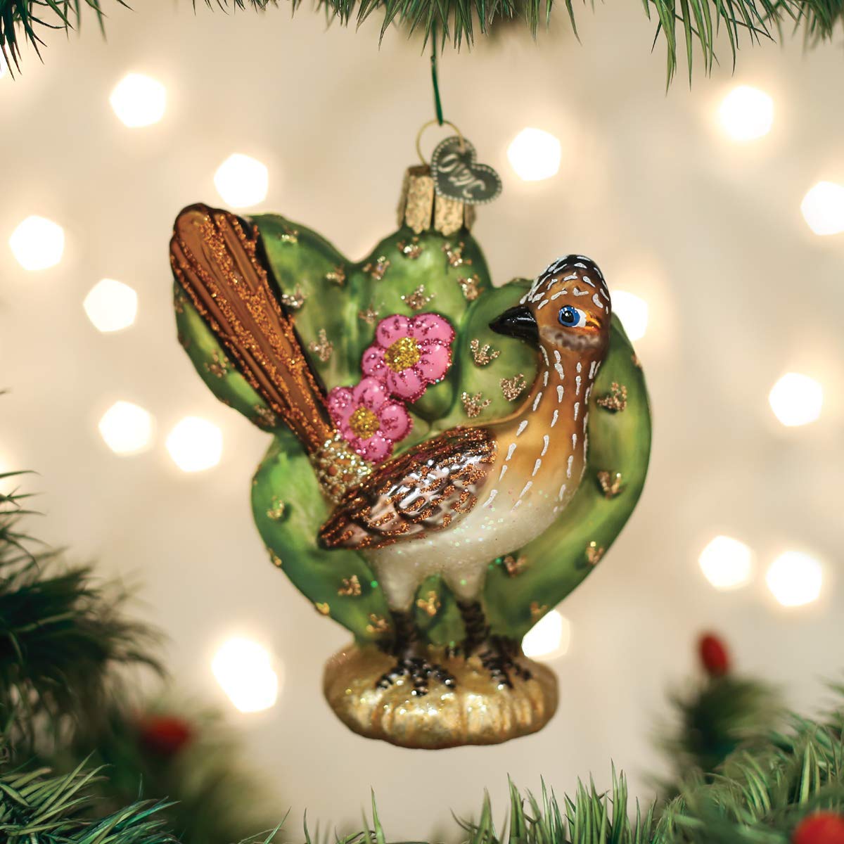 Old World Christmas Glass Blown Roadrunner Ornament, Handcrafted Holiday Decoration, Model 16126