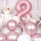 SUWEN 40 Inch Pink Foil Number 8 Balloon, Jumbo Mylar Birthday Party Decoration, Vinyl, 0-9 Happy 8th Anniversary Supplies