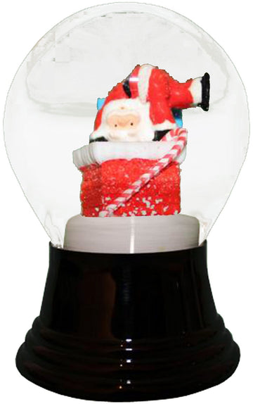Alexander Taron Importer Pr1434 Perzy Snowglobe, Medium Santa In Chimney-5'' H W X 3'' D, White