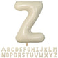 40 Inch Cream Letter Balloons, Large Z Letter Balloons Foil Helium Balloons, Mylar Big Single Alphabet Z Balloons, Cream Balloon