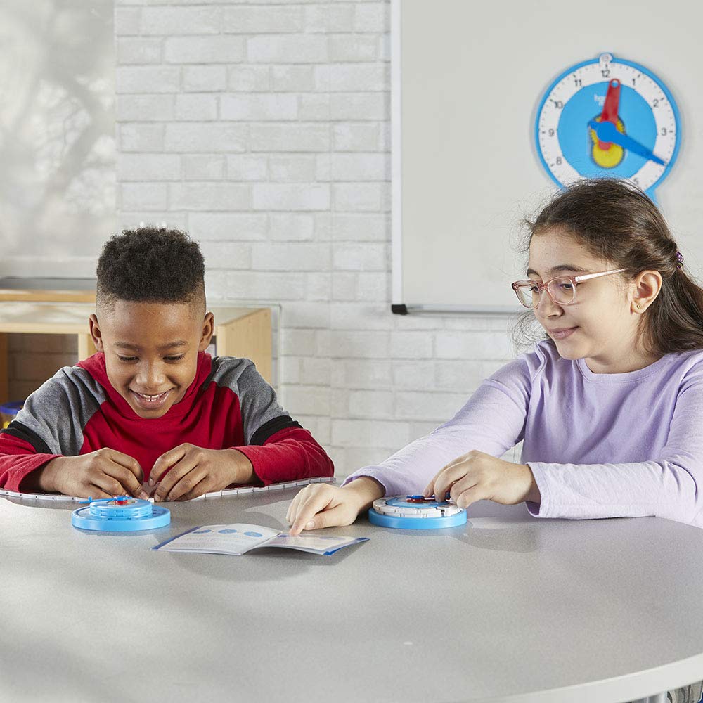 Hand2Mind Advanced Numberline Clock, Telling Time Teaching Clock, Elapsed Time Clock, Analog Clock Learning For Kids, Middle School Clock Manipulatives, Teaching Time Classroom Clock (Set Of 25)