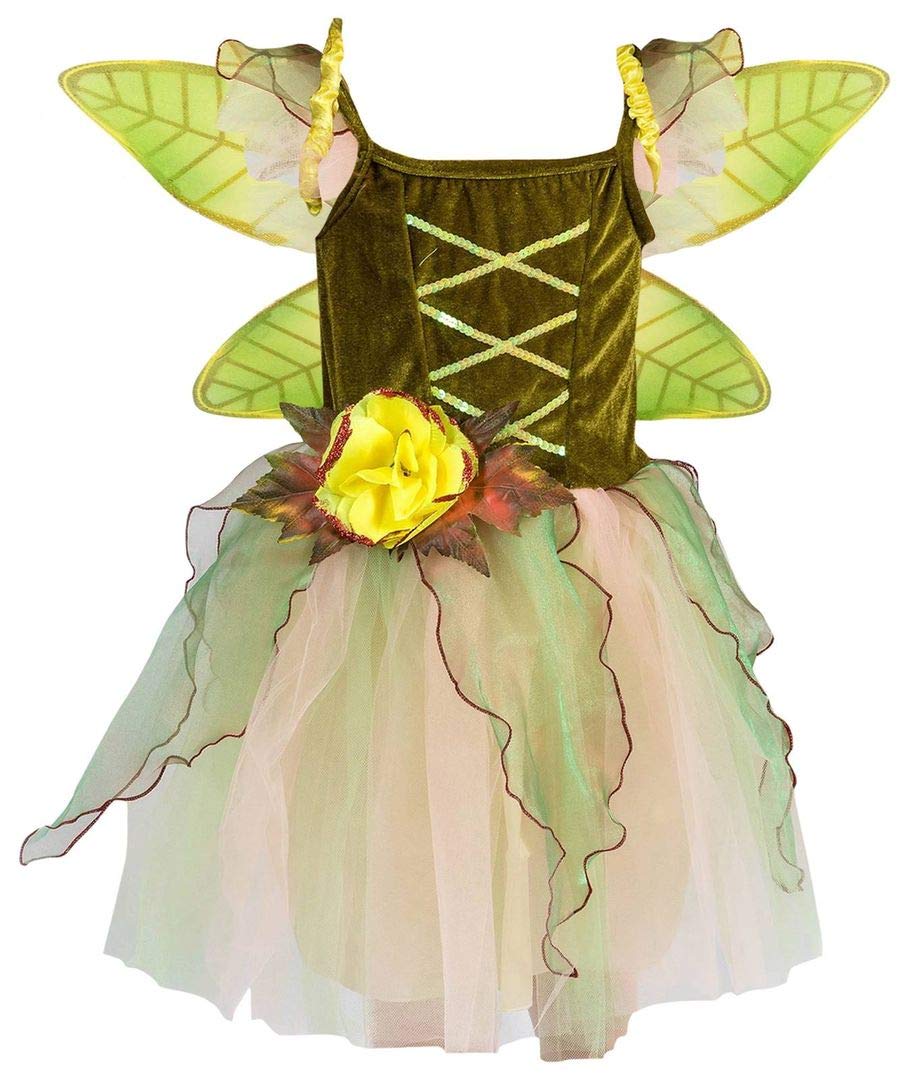 Petitebella Fairy Costume Dress 1-10y (Olive Green, 8-10 Years)