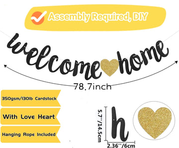 Welcome Home Decorations Glitter Welcome Home Banners Balloons Set Party Pennant Bunting Garland For New Home Family Birthday Ch