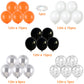 Orange Black Balloons Orange White Sliver Balloons Graduation Decorations 60Pcs 12Inch Metallic Silver Confetti Latex Balloon Fo
