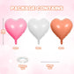 12 Pcs Heart Balloons, 18 inch Rose Gold and Pink Heart Shaped Balloons, Big Heart Helium Balloons, Heart Foil Balloons for Wedd
