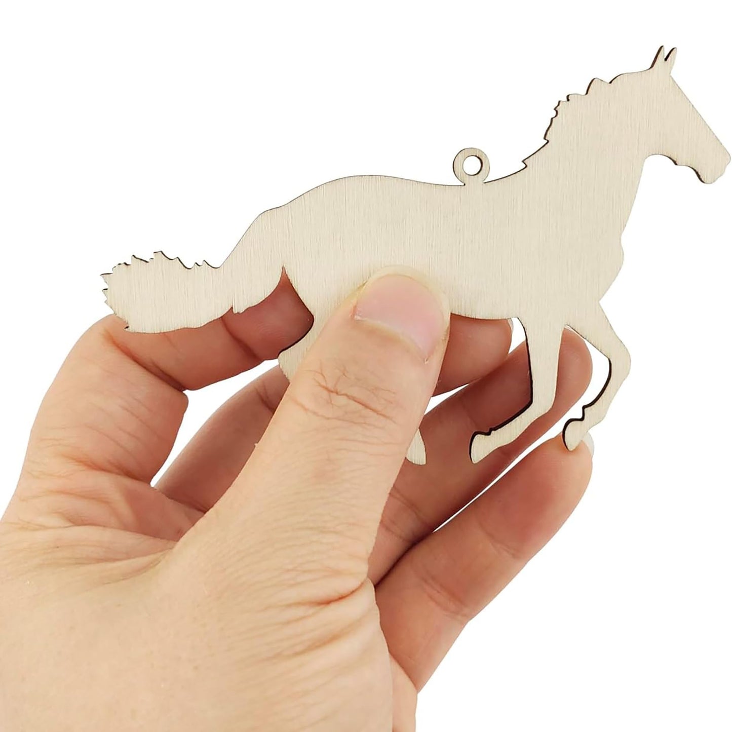 Cliths Pack Of 10 Pcs Wooden Running Horse Cutouts, Unfinished Wood Horse Ornaments For Diy Crafts, Painting, Party Decorations,