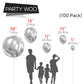 Partywoo Metallic Silver Balloons, 100 Pcs Silver Metallic Balloons Different Sizes Pack Of 36 Inch 18 Inch 12 Inch 10 Inch 5 Inch Chrome Silver Balloons For Birthday Party Decorations, Silver-G102