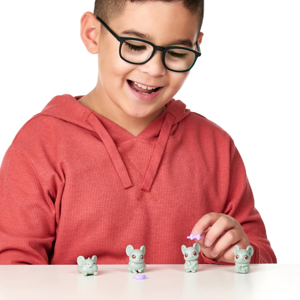 Little Live Pets Mama Surprise Minis - Nurture Lil' Mouse with 2-4 Babies, S2 Color, Model 26510, Thermoplastic Rubber Material