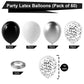 Bezente 12" Black Silver Confetti Latex Balloons, 60pcs Rubber for Birthday, Baby Shower, Wedding, Silver Theme Party Decor