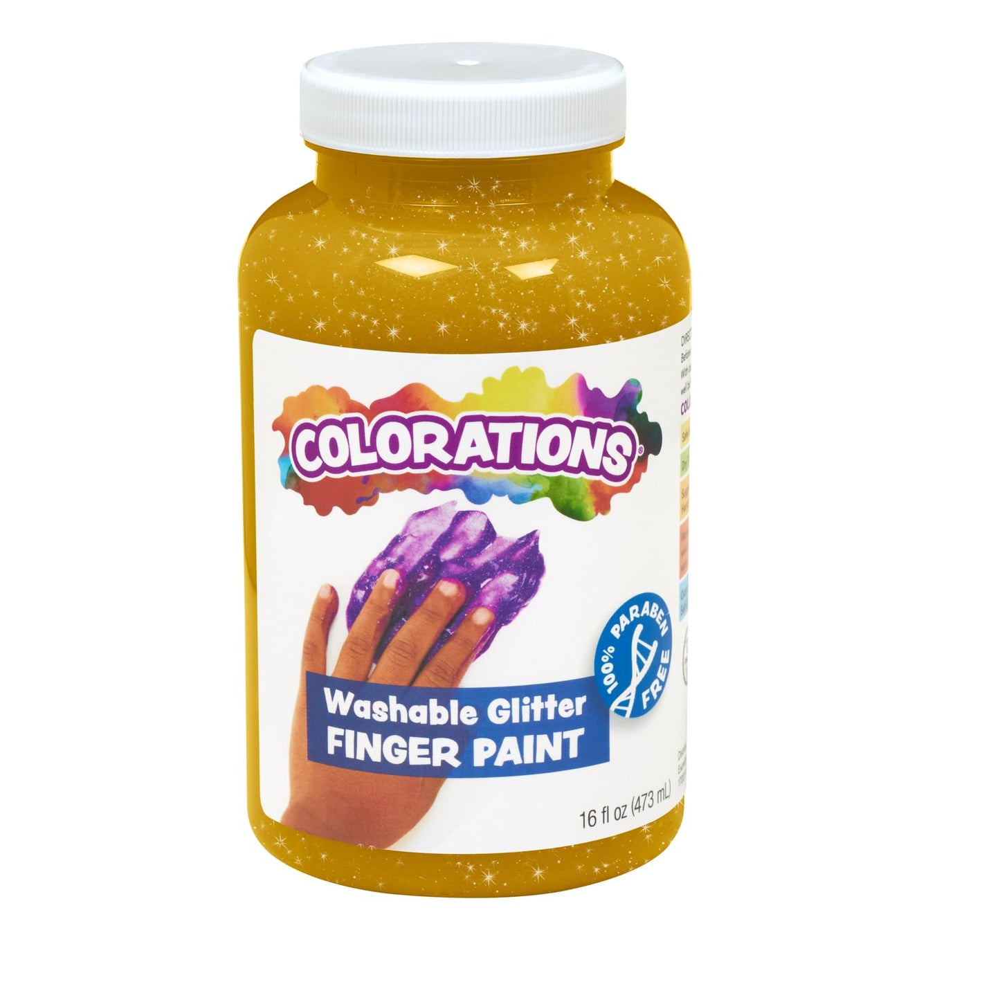Colorations® Yellow Washable Glitter Finger Paint, 16Oz, Paint, Washable Paint, Finger Paint, Kids Paint, Washable Paint For Kids, Finger Paints For Toddlers Non-Toxic, Tempera Paint, Toddler Paint