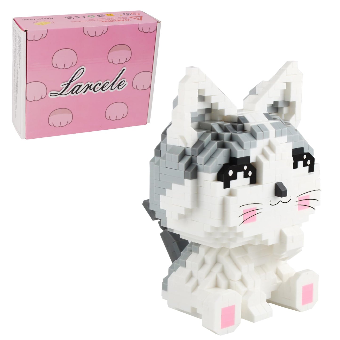 Larcele Cat Micro Building Blocks Pet Mini Building Toy Bricks, 867 Pieces KLJM-02 (Model 2285)