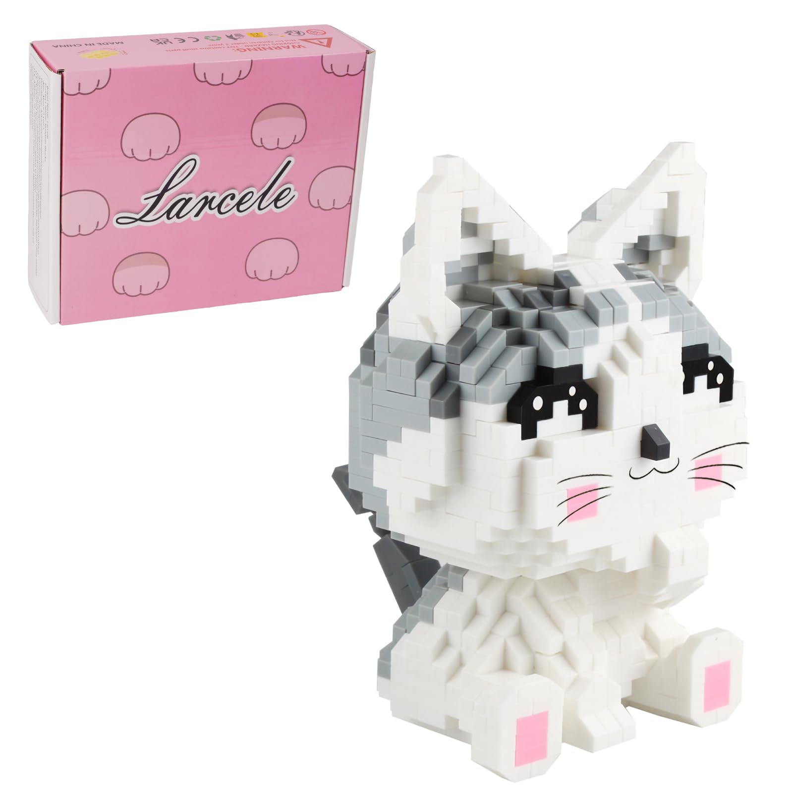 Larcele Cat Micro Building Blocks Pet Mini Building Toy Bricks, 867 Pieces KLJM-02 (Model 2285)