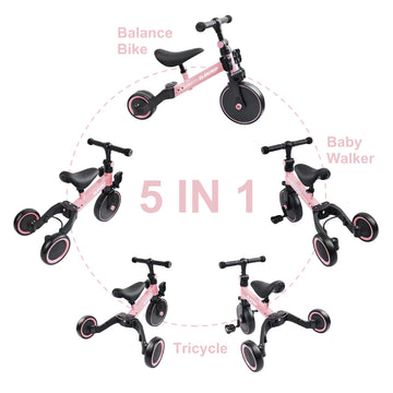 Elantrip 5 in 1 Balance Bike for 1 to 3 Years Old Kids,Toddler Tricycle Kids Trikes Tricycle, Best Toys for Boy & Girl, Balance